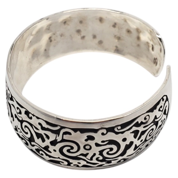 Sterling Silver Oxidized Spiral Cut Out Wide Cuff Bracelet #20760 - Picture 2 of 10